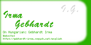 irma gebhardt business card